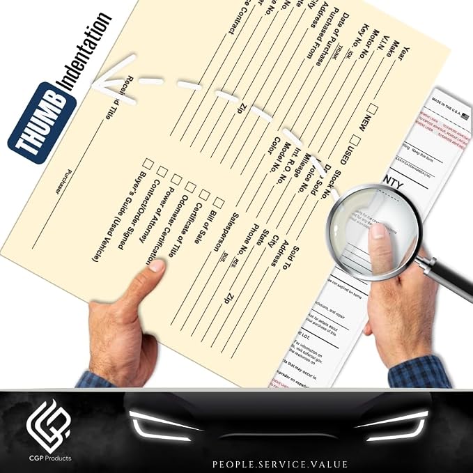 Printed Vehicle Deal Jackets Envelopes Folders for Auto Car Dealerships - 9x12 Size - Dealer Supplies - New and Used Cars - 100 Quantity (Buff)