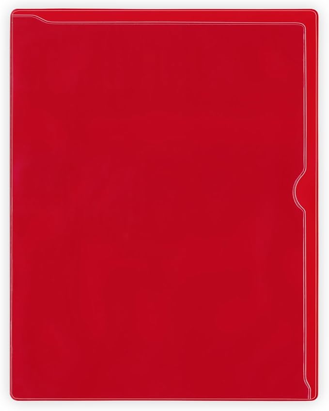 StoreSMART - Paperwork Organizers - 25-Pack - Red Plastic Back, Clear Plastic Front - Heavy Duty - PF8511PQR-25