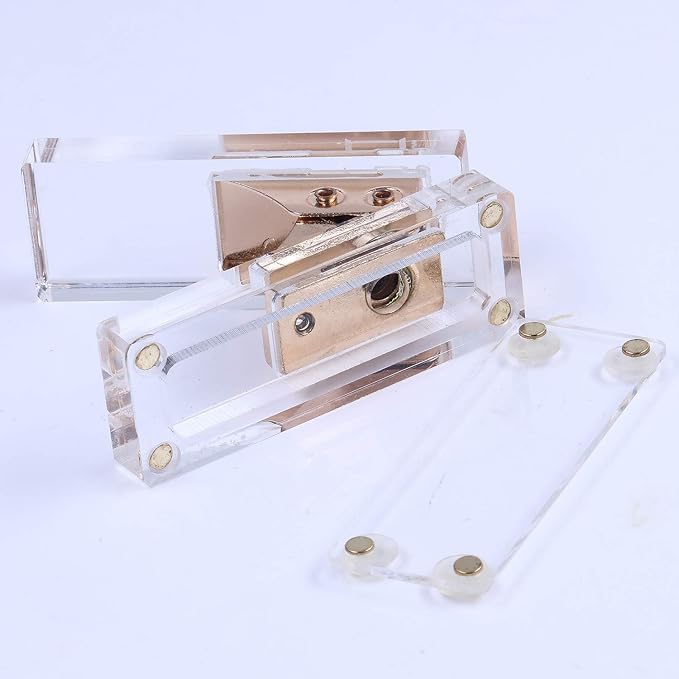 Acrylic & Gold Stationery Bundle: 1) Hole Punch 1) Staple Remover 1) Built-in Mirror Box - All Gold Everything by Draymond Story