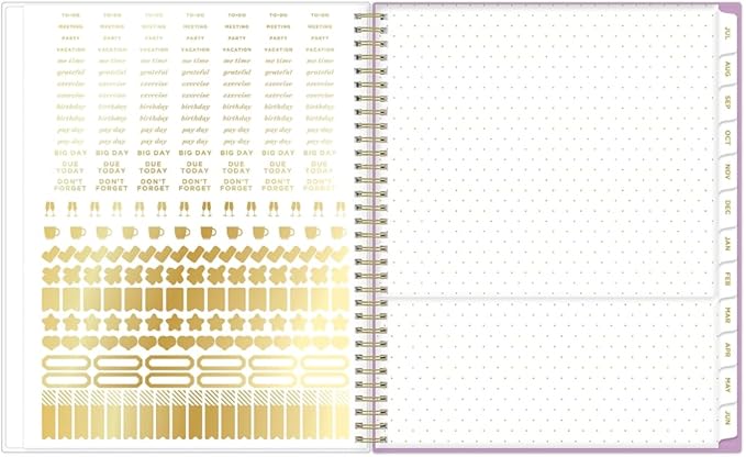 2026-2027 Blue Sky Day Designer Kerridge Lilac 8" x 11" Academic Year Weekly & Monthly Planner, Plastic Cover (158165)