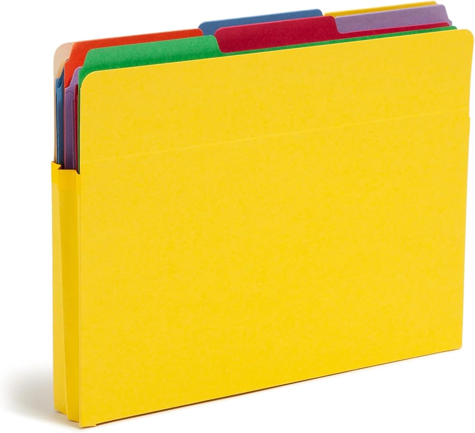 Smead File Pocket, Straight-Cut Tab, 1-3/4" Expansion, Letter Size, Yellow, 50 per Box (73223)