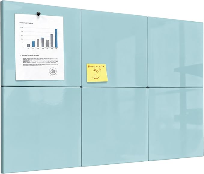 Comix Magnetic Board, 6 Pack Magnetic Whiteboard for wall, 11.8 x 11.8 Inches Dry Erase Board for Kids, Students, White Board Dry Erase Set for Fridge, Office and Home, Green
