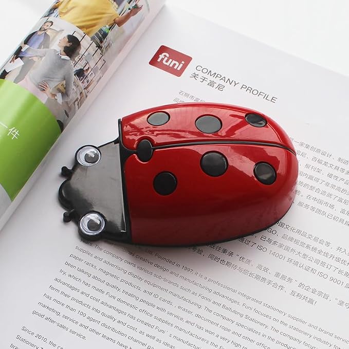 Ladybug Whiteboard Eraser & Marker Holder – Magnetic 2-in-1 Organizer, Red Cute Insect Design (122x71x44mm) – Adhesive Whiteboard Accessory for Classroom, Office, or Home Use