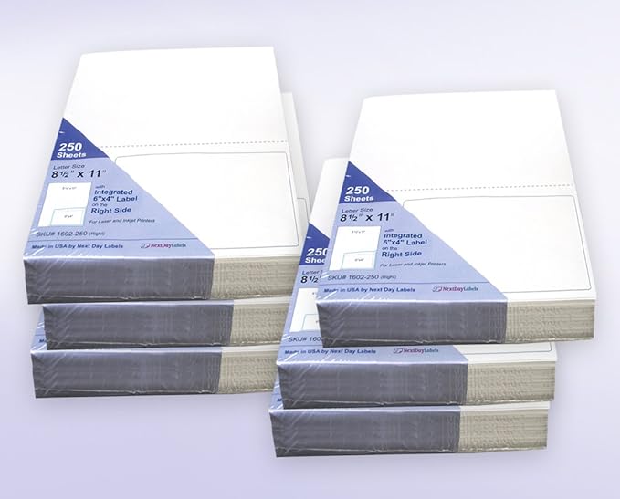 Next Day Labels - Integrated Laser Form with Label Combination (6x4 | 1 Label on Right | Case of 1500)