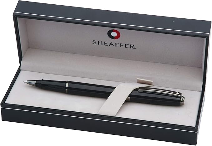Sheaffer Prelude Gloss Black Rollerball Pen with Gun Metal Tone PVD Trim