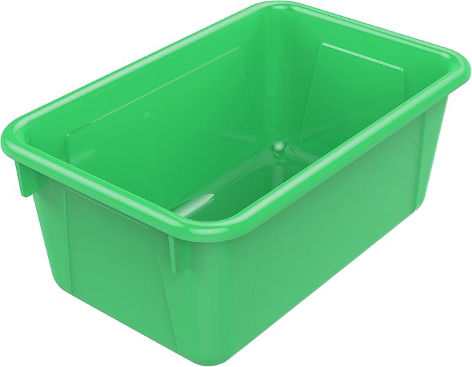 Storex Small Cubby Bins, Pack of 5, 12.2 x 7.8 x 5.1 Inches, Green (62417U05C)
