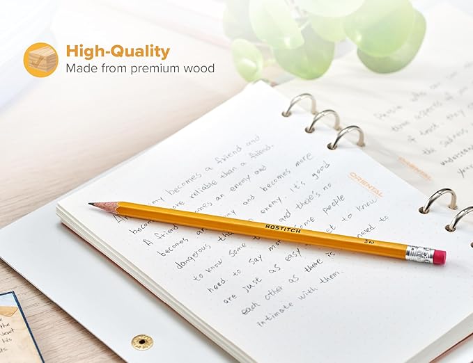 Bostitch Premium #2 Pencils, Premium Wood, Unsharpened, HB Graphite, 20-Count