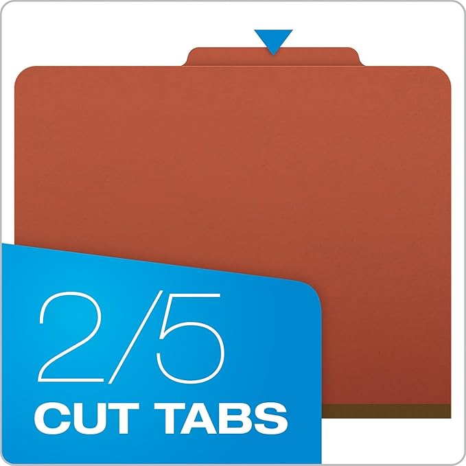 Pendaflex Moisture-Resistant Classification Folders, Letter Size, Red, 10 Count (Pack of 1)