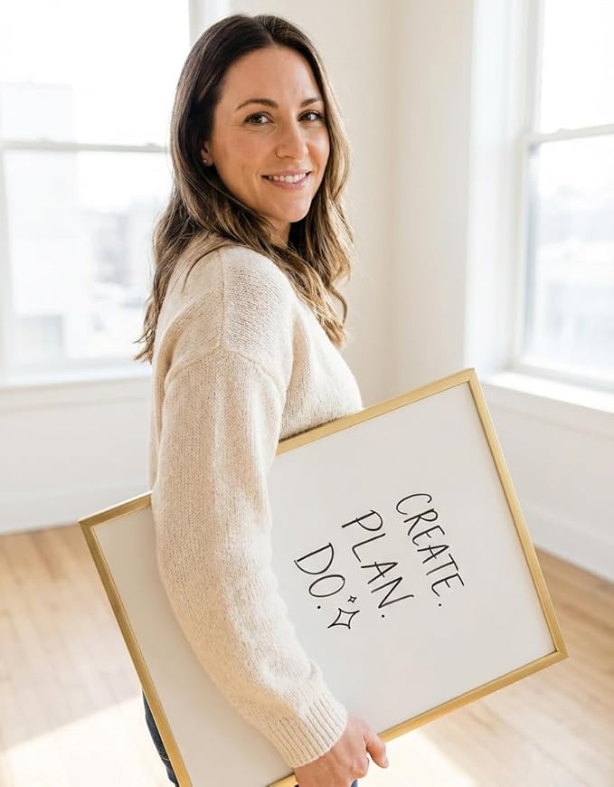 Small Whiteboard 12 x 16 Inch Magnetic Dry Erase Board with Stand & Wall Mount | Gold Aluminum Frame | Desktop Board for Home, Office, Reception, Events | 2 Markers, Eraser & 2 Magnets