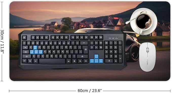 Large Mouse Pad Gaming Cool 370z JDM Cool Sunset Japanese Car Desk Mat Long Big Mousepad Extended Keyboard Computer Pad Office Desk Organizers and Accessories 23.6 x 11.8 inch