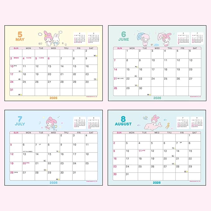 Sanrio 622044 Ring Calendar, 2026 My Melody, Paper, Tabletop