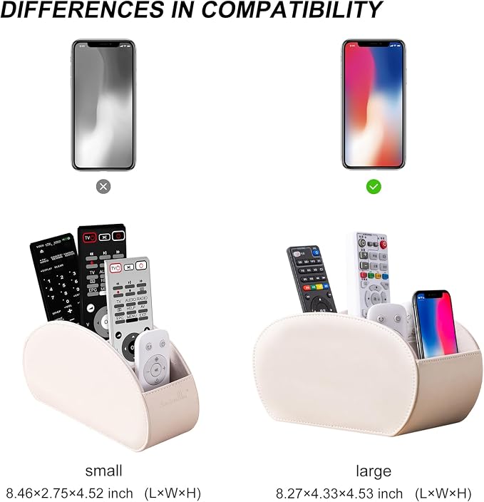 BONNY DODO PU Leather Multi-Functional Office Organizar Box Remote Control Holder Desk Storage Suppliers Caddy Table with 5 Compartment Store TV Remote, Brush, Pencil, Glasses, Media Player (Beige)