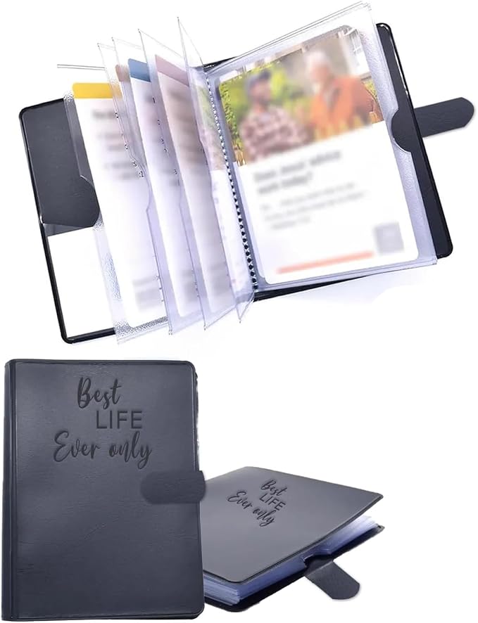 JW Ministry Organizer Leather Tract Holder Jehovah Witness Field Service Supplies JW Tract Holders for Ministry Pioneer Gift JW Gifts Ministry Folder Organizer (Black, Standard Size)