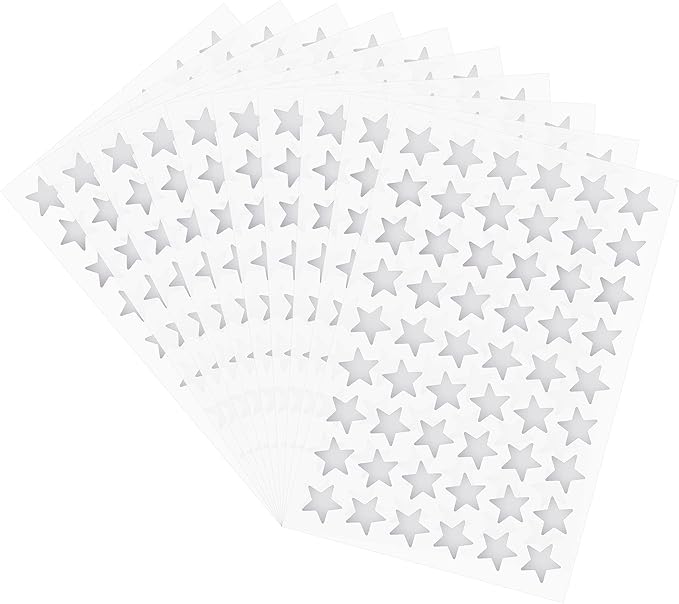 Hybsk 540 Counts Small Star Stickers for Reward 0.5 Inch Metallic Foil Teacher Cute Tiny Star Labels (Silver)