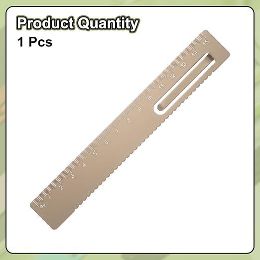 HARFINGTON Straight Ruler 15cm Metric Metal Aluminum Alloy Measuring Bookmark Clip Ruler Scale Tool for Measure Study Reading Classroom Office, Gold