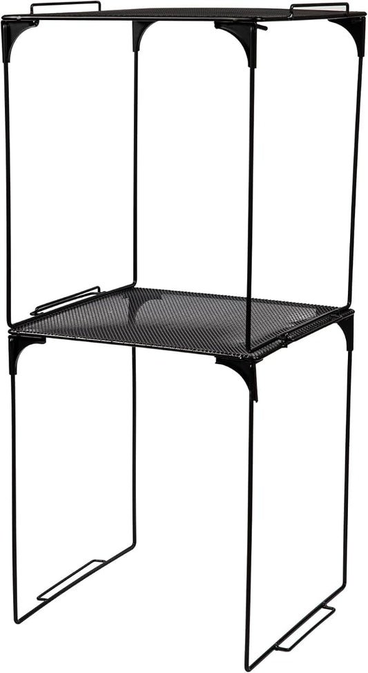 Svartur Stackable Locker Shelves for School & Work, Tall Locker Organizer - Pack of 2, Black