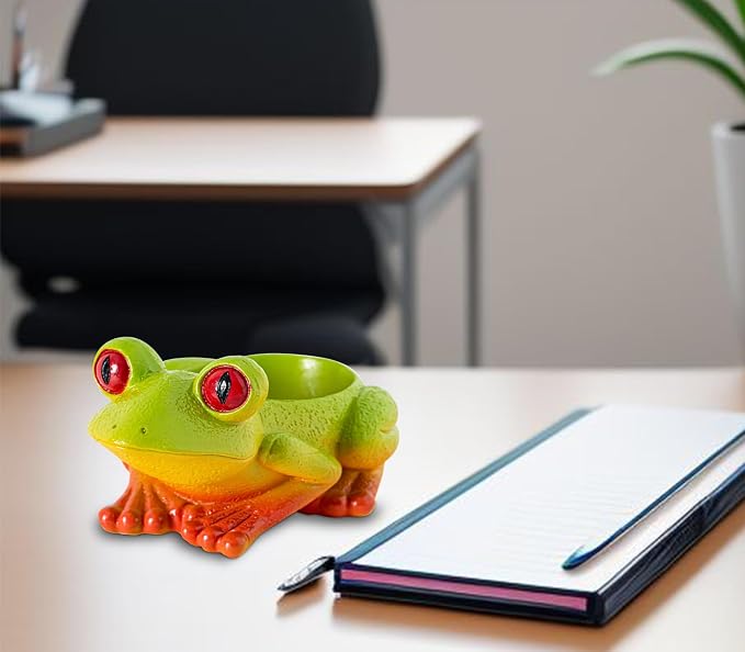 dgudgu Frog Paper Clip Holder For Desk Cute Paperclip Holder Paper Clip Dispenser, Paper Clip Organizer Novel Office Supply Accessory Tools