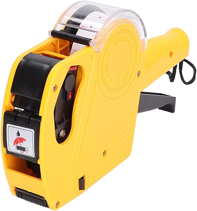 Manual Pricing Gun Kit with 8 Digit Red Labeler, Spare Ink and Yellow Price Marker Labels