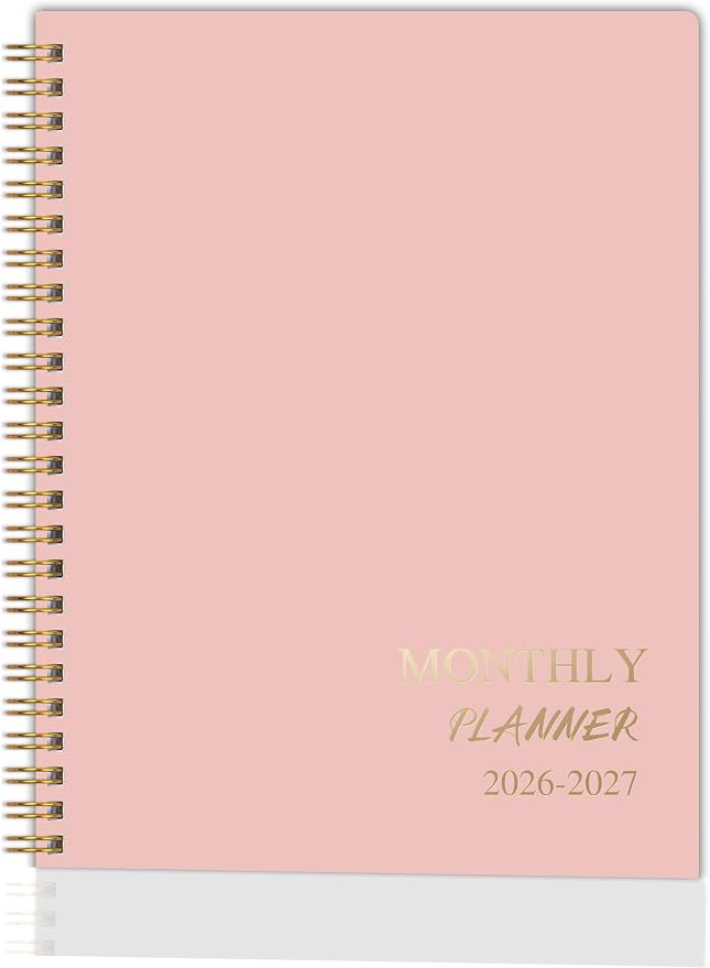 2026-2027 Monthly Planner - Jan.2026 - Dec. 2027, 2 Year Calendar 2026-2027 Monthly Planner, 7.5" x 10", 24 Months Calendar with Note Pages, Twin-wire Binding, for Office, School Home Planning - Pink