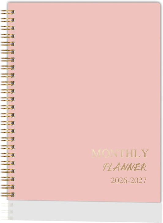 2026-2027 Monthly Planner - Jan.2026 - Dec. 2027, 2 Year Calendar 2026-2027 Monthly Planner, 7.5" x 10", 24 Months Calendar with Note Pages, Twin-wire Binding, for Office, School Home Planning - Pink