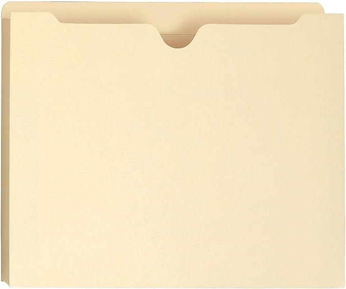 Smead File Jacket, Reinforced Straight-Cut Tab, 1-1/2" Expansion, Letter Size, Manila, 50 per Box (75540)