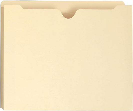 Smead File Jacket, Reinforced Straight-Cut Tab, 1-1/2" Expansion, Letter Size, Manila, 50 per Box (75540)