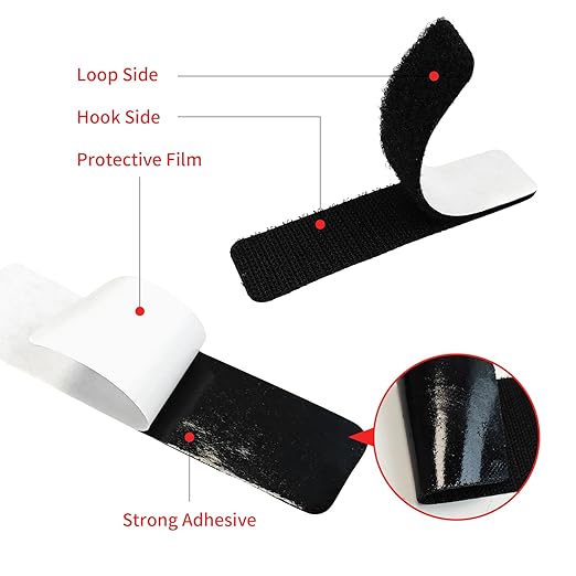 FR Heavy Duty Hook and Loop Strips - High Adhesive, Heat Resistant & Waterproof for Indoor/Outdoor Use: Car, Home, Office, RV, Boat - 1x4 Inch, 18 Sets