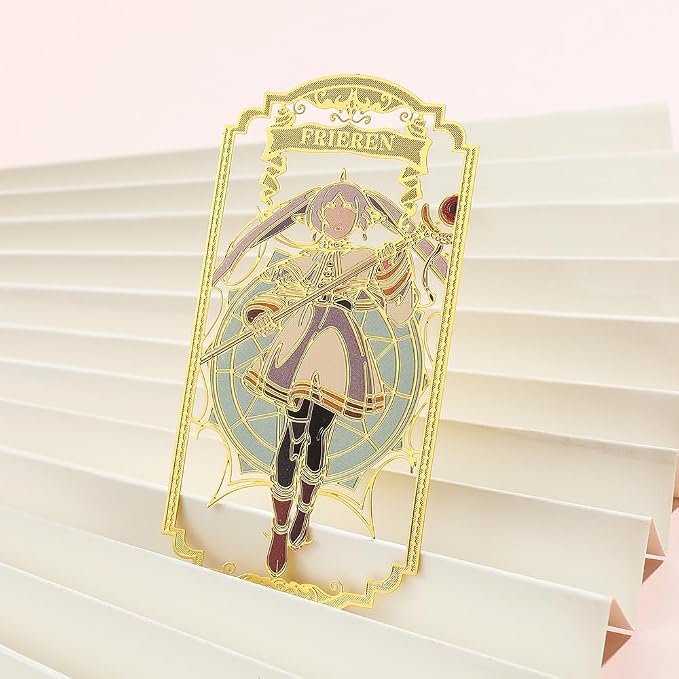 Anime Frieren: Beyond Journey's End Bookmark Stainless Steel Manga Fans Cartoon Fashion Student Scholar Learning Gift (Frieren)