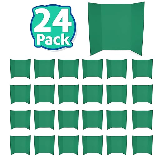 Flipside Products 36” x 48” Foam Project Boards for Presentations, Science Fair, School Projects, Event Displays and Trifold Picture Board - Green 3/16'' Thick - 24 Pack