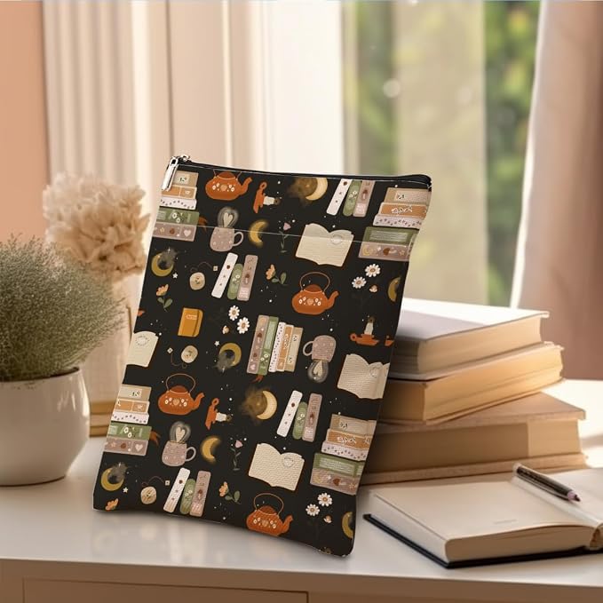 Book Sleeve Book Protector Book Pouch Book Lovers Gifts Bookish Gifts Book Cover with Zipper for Hardcover Paperback Washable Book Coffee Printed Gift Bag for Women Mom Boss Birthday, BookCover