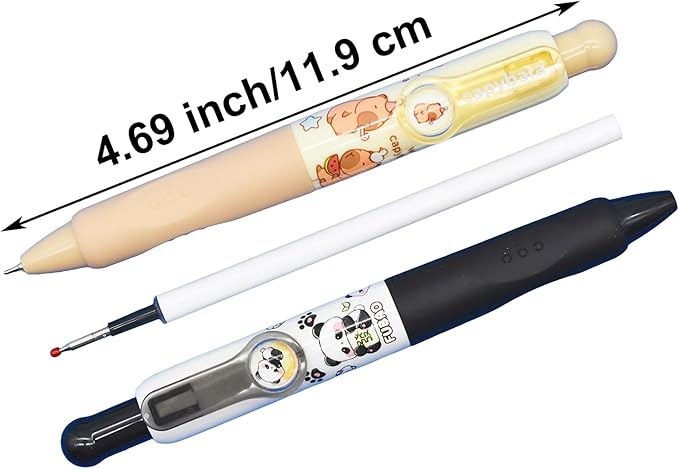 Maydahui 8 Pcs Cute Mini Capybara and Panda Pens Changeable Images Retractable Short Small Pocket Size Kawaii Animal Style Black Ink for Purse Notebook Shcool Office Supplies