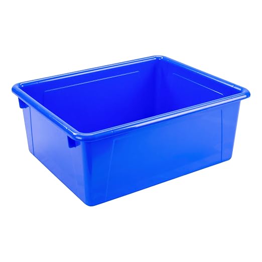 School Smart Sturdy Plastic Storage Tray, Multifunctional Design for Classroom, Home, and More, Letter Size, Blue