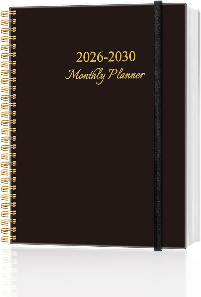 2026-2030 Monthly Planner - 57 Month PLanner Calendar from April 2026 to December 2030, 5 Year Planner 2026-2030 with Flexible Cover, Inner Pocket, Perfect for Home | School | Office, 8.5" x 11", Black