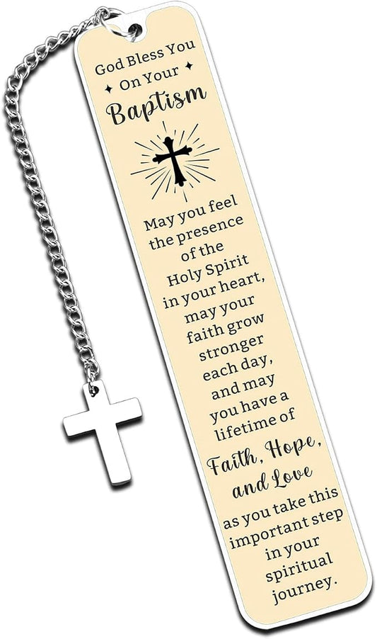 Adult Baptism Gifts for Women Men, Catholic Baptism Gifts for Teen Girls Boys, Cross Baptism Bookmark, First Communion Gift for Teens, Christening Confirmation Gift for Kids, Easter Basket Stuffers