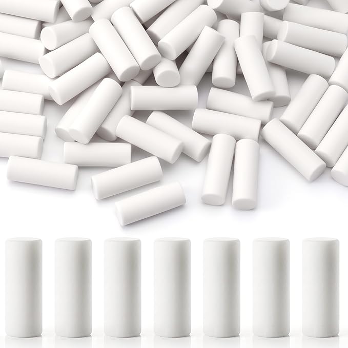 OIIKI 50pcs Mechanical Pencil Eraser Refills, Universal Twist Erase Eraser Refills Traceless Replacement, Pen Erasers Bulk Correction Supplies for Propelling Drafting Japan Pencils- White