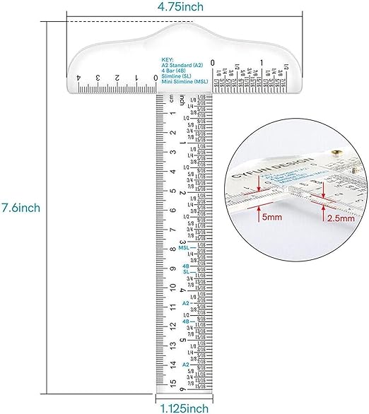 6 Inches Transparent Acrylic T-Square Ruler, T Square Ruler, Drafting Tools, T Ruler Transparent for Crafting and Drafting