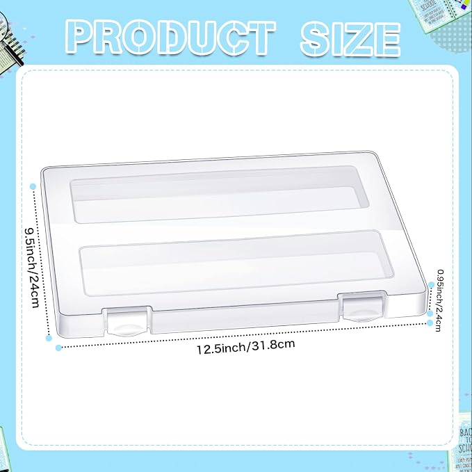 Outus 10 Pieces A4 File Box Paper Photo Storage Box A4 Portable Project Case Clear Plastic Document Magazine Organizer Box for Office School Supplies Accessories 12.52 x 9.5 x 0.95 Inch