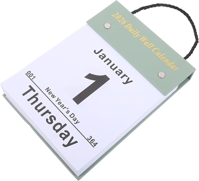 SEWACC Tear-off Daily Wall Calendar 2026 Large Print Vertical Hanging Planner Easy Read Day-to-day Organizer for Home Office School Study Room