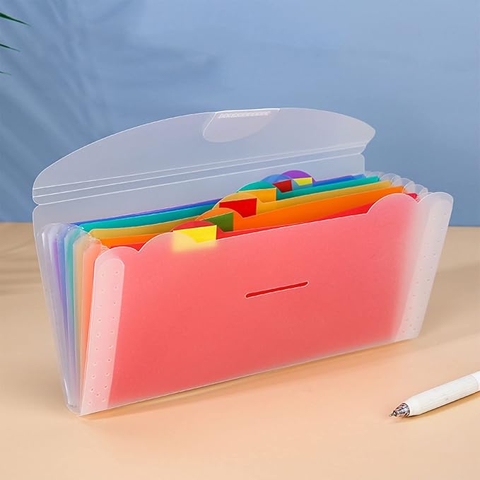 7 Pockets File Folder Organizer for Case Document Storage Bag Money Filing Holder PP Water Resistant Expanding Receipt File Folder Office Storage Organ Bag Filing Product for Cashier