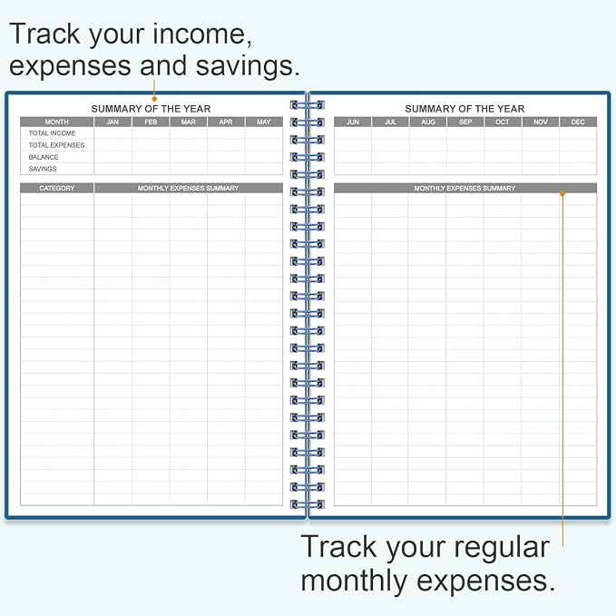 Bill Organizer - Monthly Bill Payment for Personal Budgeting Financial, Payments Checklist Organizer, 5.8" x 8.5", Blue