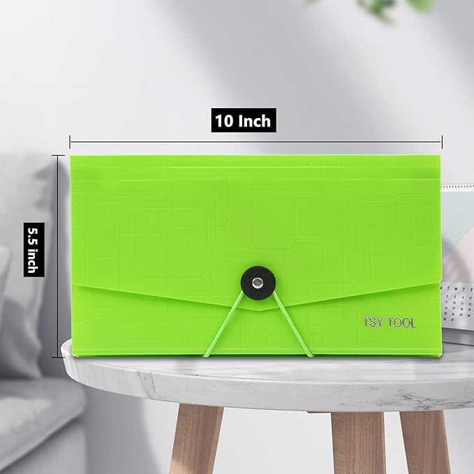 Pack of 4 Expandable File Folder,10"x5.5" Portable Accordion Document Pocket, Office Desk Organizer-13 Pockets,for Receipts, Coupons and Tickets, Check Size Water Resistant-Assorted Color