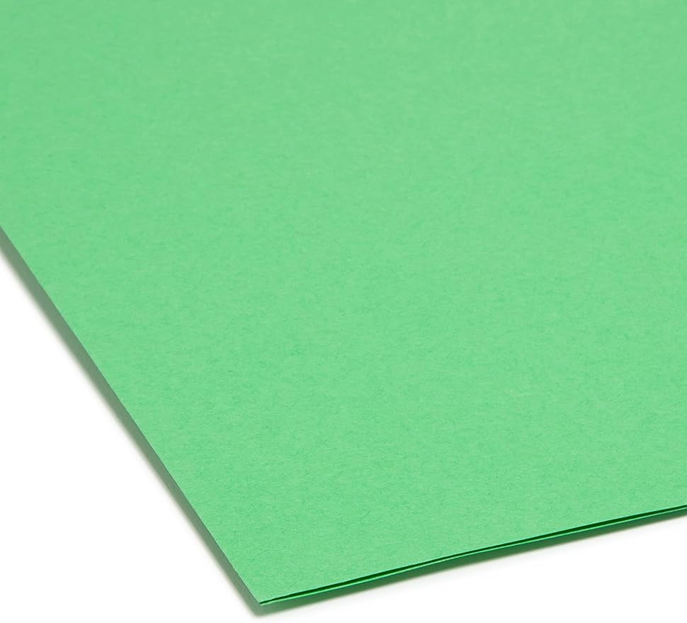 Smead File Folder, Reinforced Straight-Cut Tab, Legal Size, Green, 100 per Box (17110)