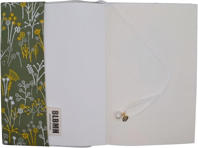 BLBMH 10x7 Book Cover | Handmade Non-Stretch Fabric Bible Cover with Bookmark | Washable Large Hardcover Paperback Protector | Privacy Reading Gift for Women - Spring