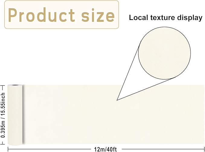 Cream Bulletin Board Roll Reusable Waterproof Erasable Pastel Cream Bulletin Board Wrinkle Resistant Poster Non-Woven Fabric Bulletin Board Roll for Classroom Decor Wrapping Paper Crafts 15.55" x40ft