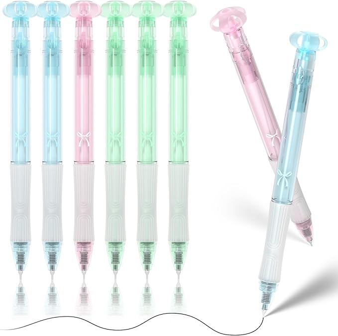 0.7mm Gel Pens - Cute Aesthetic Journaling Pens, 8pcs Black-Ink Quick Drying Smooth Writing No Bleed, Soft Grip Retractable Pen Gift for Women