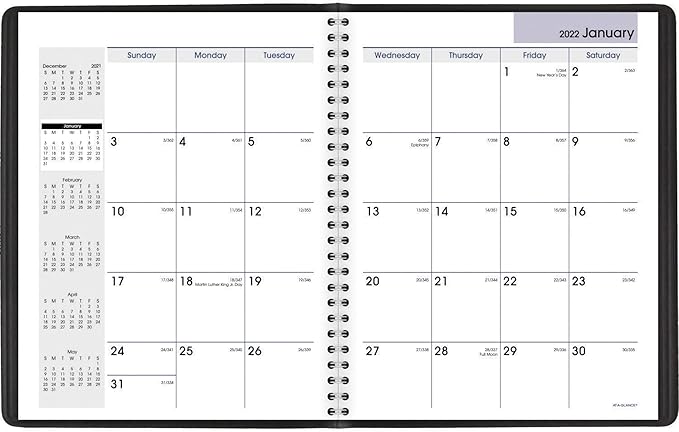 AT-A-GLANCE 2022 Monthly Planner by , 7" x 8-3/4", Medium, DayMinder, Black (G40000)