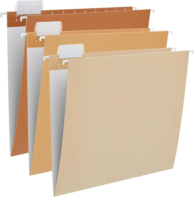 Y YOMA 6 Pack Gradient Hanging File Folders Letter Size Decorative Hanging Folder Pretty File Folder Organizer for Filing Cabinet Office Home with 1/5-Cut Adjustable Tabs, Sunny Orange