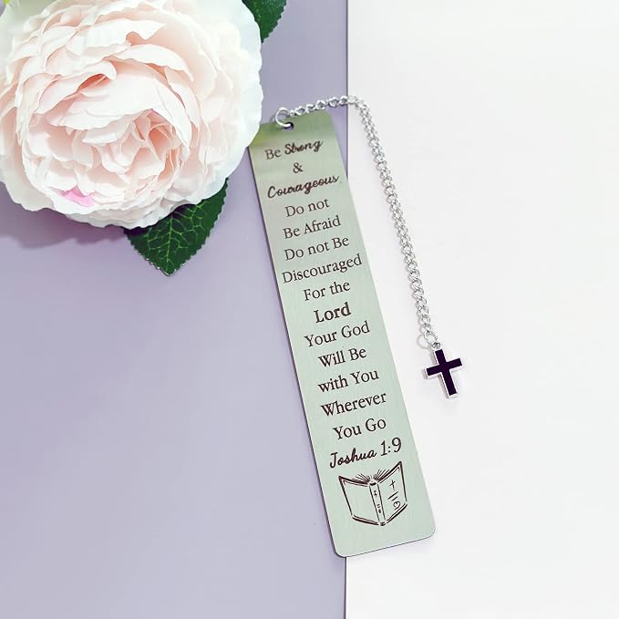 Inspirational Bookmarks Christian Bible Verse Son Bookmarker Encourage Gifts Men Go to University Keepsake Baptism Religious Church Friend Birthday Graduate Appreciate Present Be Strong Courageous