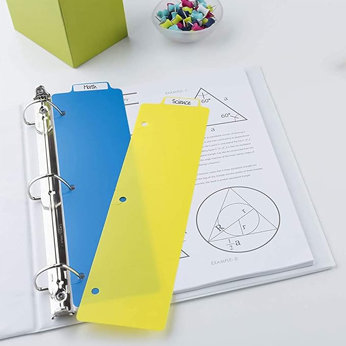 8.5x2.4 inches Spiral Snap in Bookmark,Dividers for 3 Ring Binders,Page Protectors Notebooks Dividers Place Marker for Binders (5)