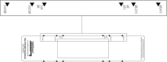 Tabbies File Pocket Handles, 9.63 X 2, White, 4/Sheet, 12 Sheets/Pack